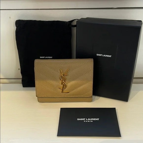 Yves Saint Laurent Tan Leather Key Holder